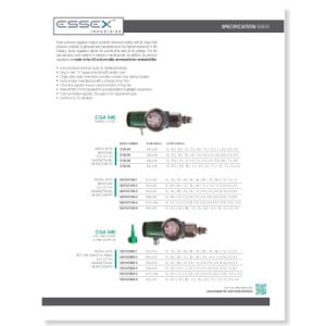 CGA 540 Specification Sheet