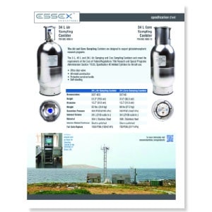 Air & Core Sampling Canister Specification Sheet