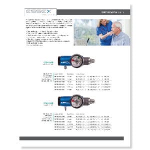 CGA 540 Blue Regulators Specification Sheet