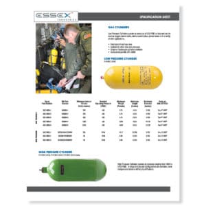 Low & High Pressure Cylinders Specification Sheet